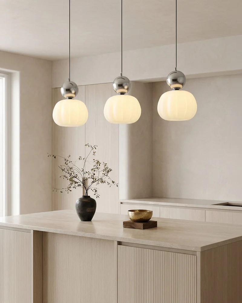 Geometrische Hanglamp Bauhaus Design Metaal Glas E27 – 1 of 3 Lichtpunten Dimbaar Sfeerverlichting | Sansoti