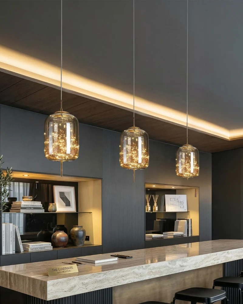 Glazen hanglamp LIV met rookachtige afwerking en warm wit licht – scandinavisch design met handafgewerkt glas – 3 maten beschikbaar | Sansoti