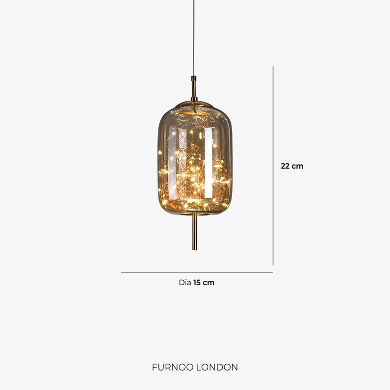 Glazen hanglamp LIV met rookachtige afwerking en warm wit licht – scandinavisch design met handafgewerkt glas – 3 maten beschikbaar | Sansoti