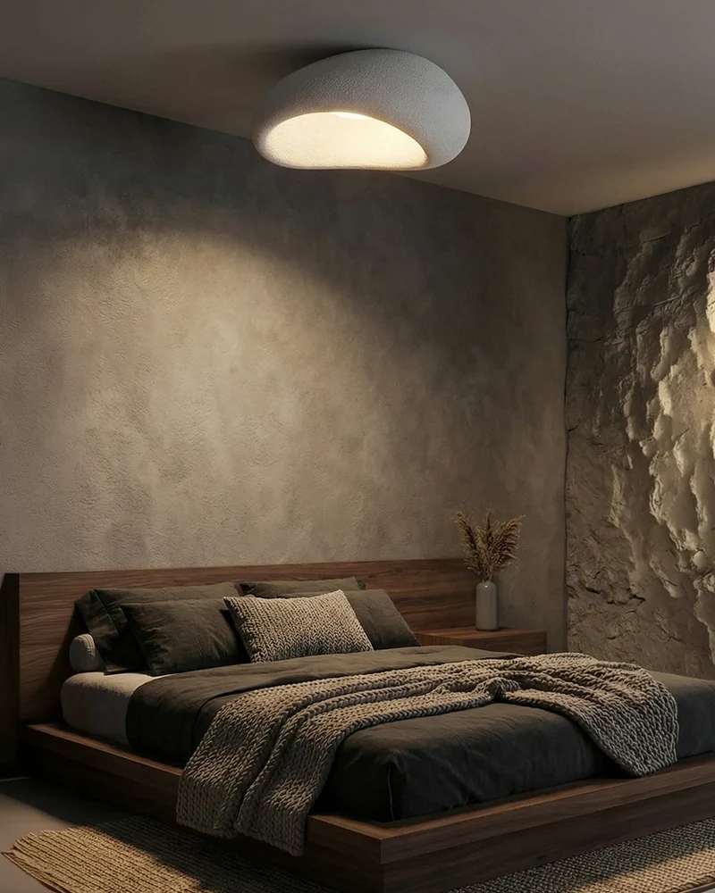 Plafondlamp Wabi Sabi Geïnspireerd – Metalen Lamp met Warme Verlichting – Voor Woonkamer Slaapkamer Eetkamer | Sansoti