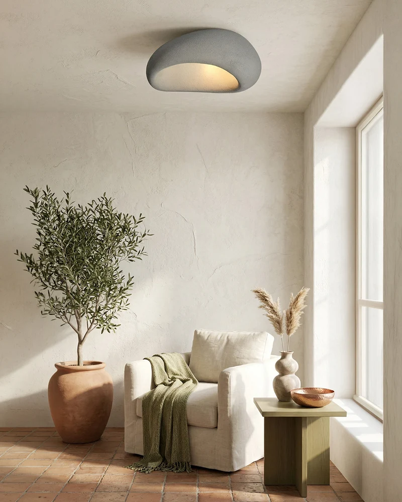 Plafondlamp Wabi Sabi Geïnspireerd – Metalen Lamp met Warme Verlichting – Voor Woonkamer Slaapkamer Eetkamer | Sansoti