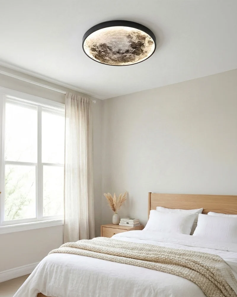 Maan Wandlamp – Textuurbol met Sfeerverlichting in 6 Maten | Sansoti