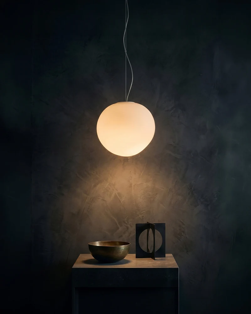 Glazen Hanglamp Melkwit Mondgeblazen – Modern Minimalistisch Design met Zacht Licht voor Eetkamer en Woonkamer – 3 Maten Beschikbaar – Warm Wit 3000K | Sansoti