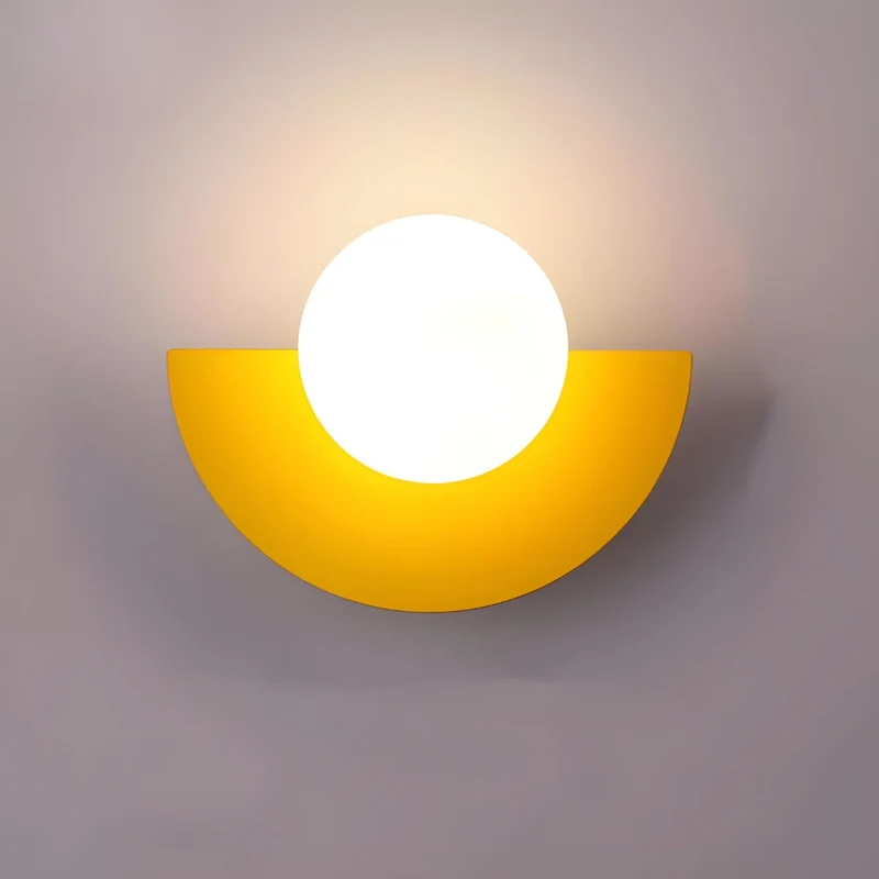 Wandlamp – Moderne Wandverlichting met Kleurrijke Kap – Scandinavisch Design – Woonkamer Slaapkamer Gang | Sansoti