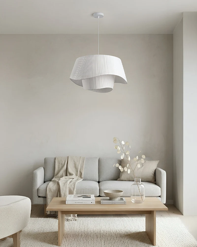 Moderne Tyvek Hanglamp Rond Design Warm Wit Dimbaar Woonkamer Eetkamer Slaapkamer Decoratieve Plafondverlichting | Sansoti