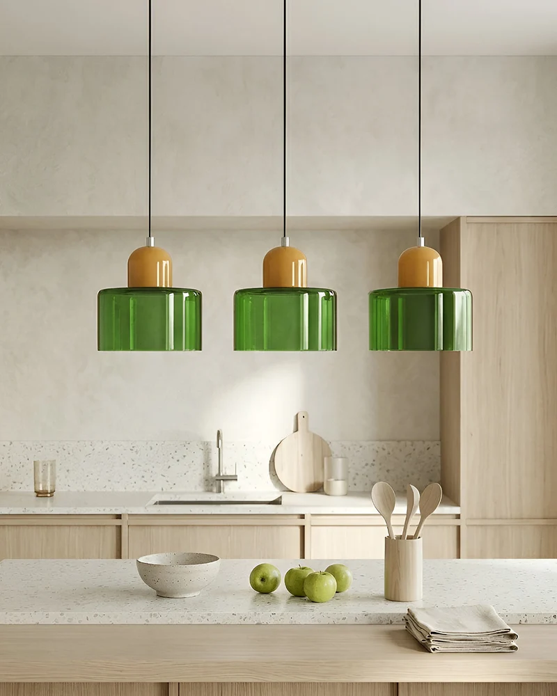 KORA Glazen Hanglamp | Bauhaus-Design Geometrisch Licht | Verstelbaar | E27 | Scandinavisch Interieur Verlichting | Sansoti