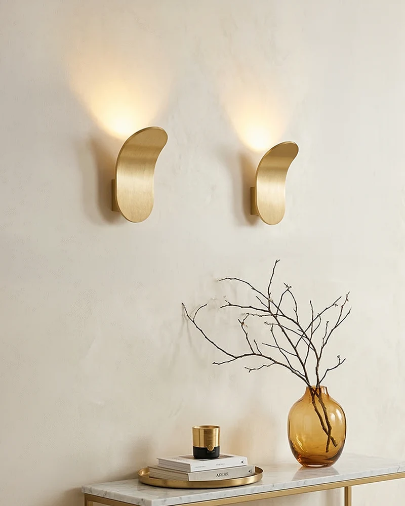 Gebogen Wandlamp Modern Minimalistisch Design Geborstelde Afwerking Diffuus Licht Decoratieve Wandverlichting voor Gang Slaapkamer Woonkamer | Sansoti
