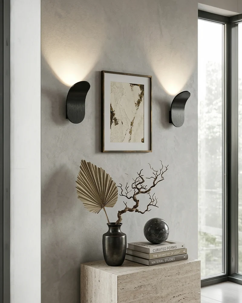 Gebogen Wandlamp Modern Minimalistisch Design Geborstelde Afwerking Diffuus Licht Decoratieve Wandverlichting voor Gang Slaapkamer Woonkamer | Sansoti