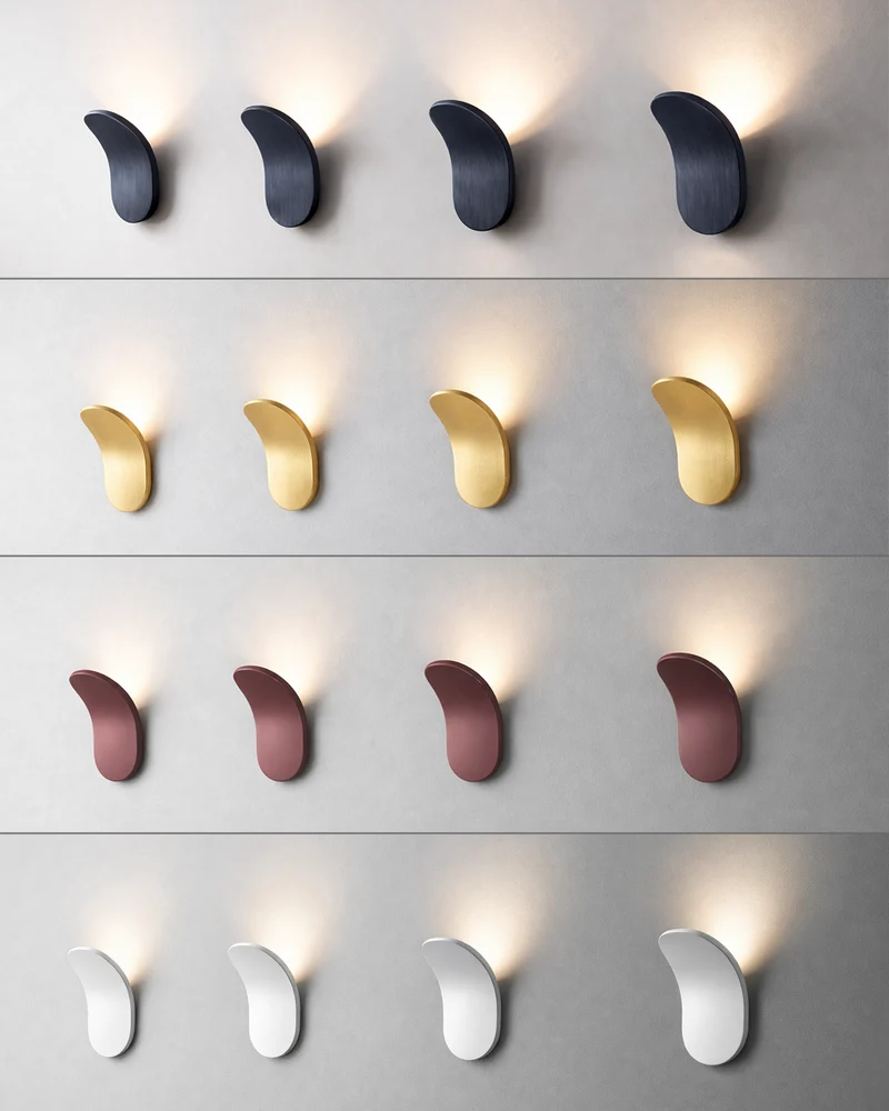 Gebogen Wandlamp Modern Minimalistisch Design Geborstelde Afwerking Diffuus Licht Decoratieve Wandverlichting voor Gang Slaapkamer Woonkamer | Sansoti