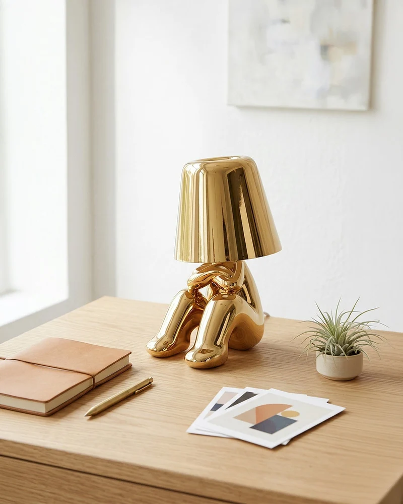 Metalen Tafellamp Sculptuur Figuur Sfeerlicht Touch Dimbaar LED Nachtlampje Goud Zilver Modern Design Decoratief | Sansoti
