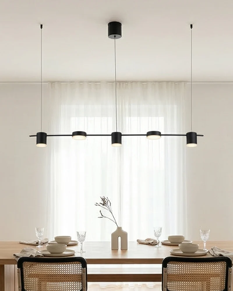 Lineaire LED Hanglamp Helios – Moderne Verlichting met Metaal en Acryl voor Eetkamer en Woonkamer | Sansoti