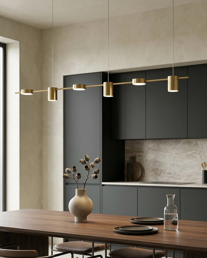 Lineaire LED Hanglamp Helios – Moderne Verlichting met Metaal en Acryl voor Eetkamer en Woonkamer | Sansoti