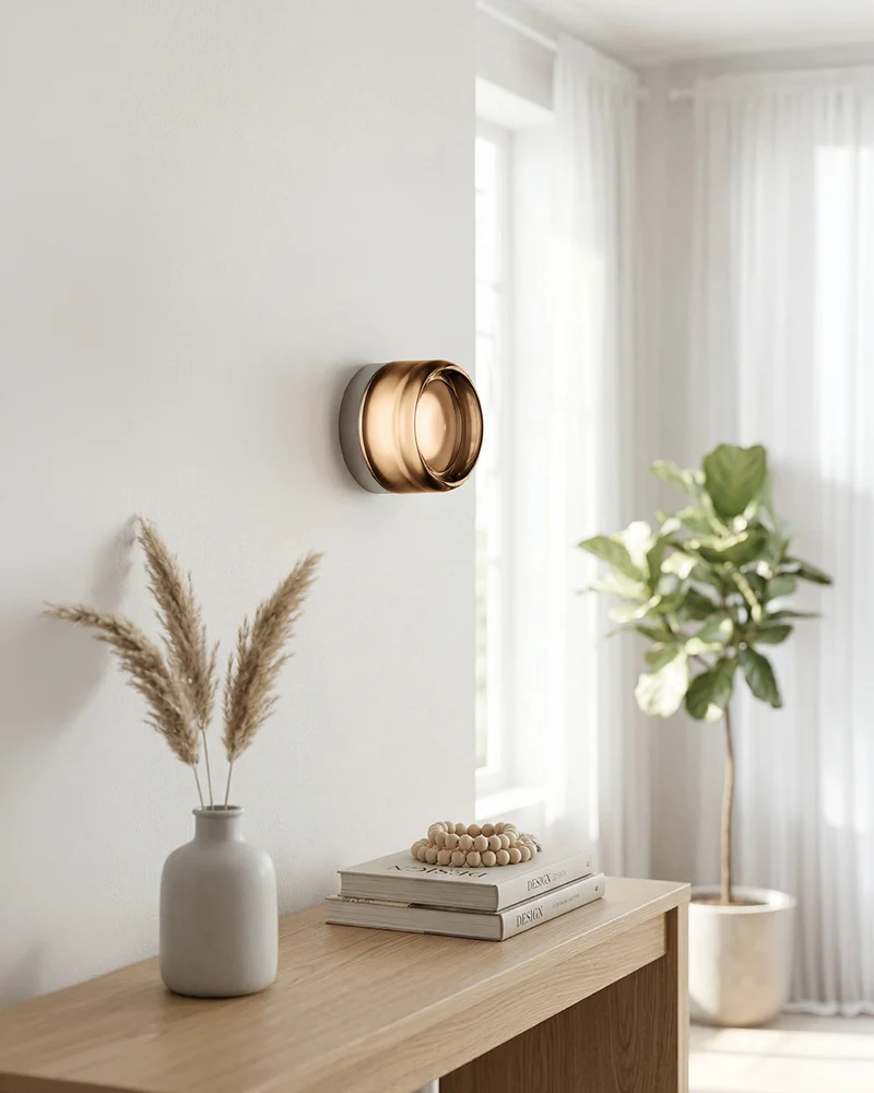 Minimalistische LED-Wandlamp Rond Aluminium Acryl Diffuus Licht Warm Wit Modern Design Compact Slaapkamer Gang Accentverlichting | Sansoti