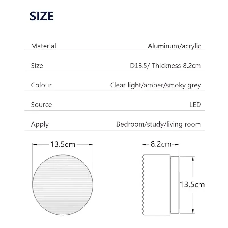 Minimalistische LED-Wandlamp Rond Aluminium Acryl Diffuus Licht Warm Wit Modern Design Compact Slaapkamer Gang Accentverlichting | Sansoti