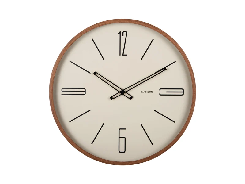 Karlsson Marcado Large KA6089SB Wanduhr Sandbraun • Sweep-Uhrwerk • Ausdrucksstarkes Zeigerdesign