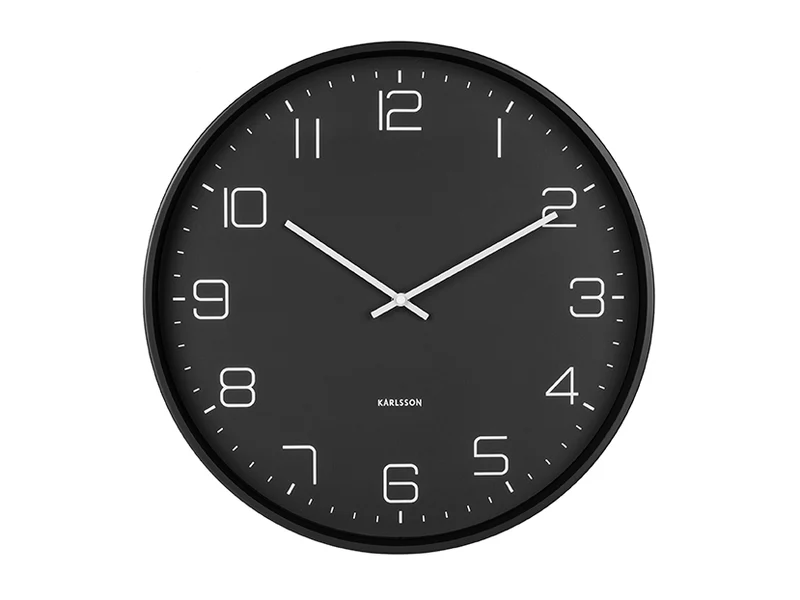 Karlsson Lofty KA5751BK Wanduhr Schwarz • Geräuschloses Sweep-Uhrwerk • Modernes Eisendesign