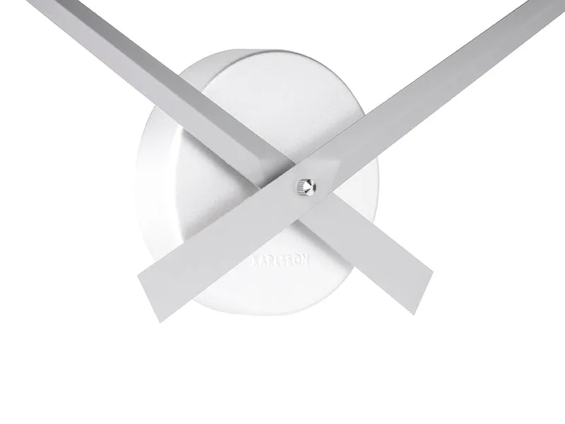 Karlsson Little Big Time KA450055 Wanduhr Silber • Geräuschloses Quarzwerk • Minimalistisches Design