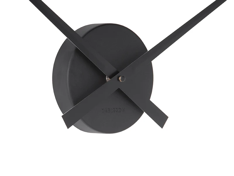 Karlsson Little Big Time Mini KA4348BK Wanduhr Schwarz • Offenes Aluminiumdesign • Ohne Gehäuse