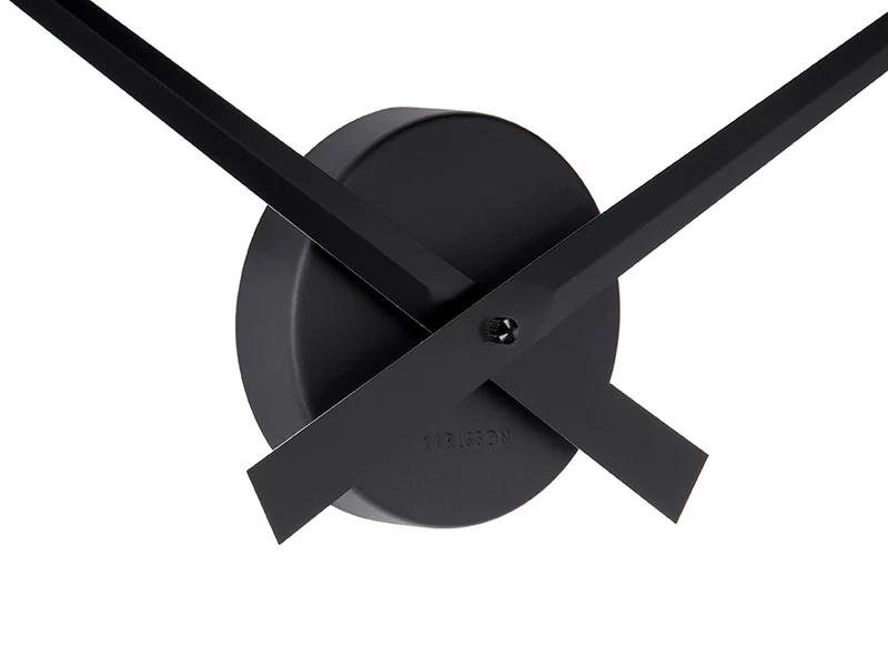 Karlsson Little Big Time KA450050 Wanduhr Schwarz • Offenes Design ohne Gehäuse • Aluminium-Konstruktion