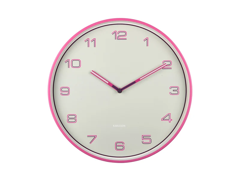Karlsson Lined Numbers KA6013BP Wanduhr Pink • Geräuschloses Sweep-Uhrwerk • Designerduo Boxtel & Buijs