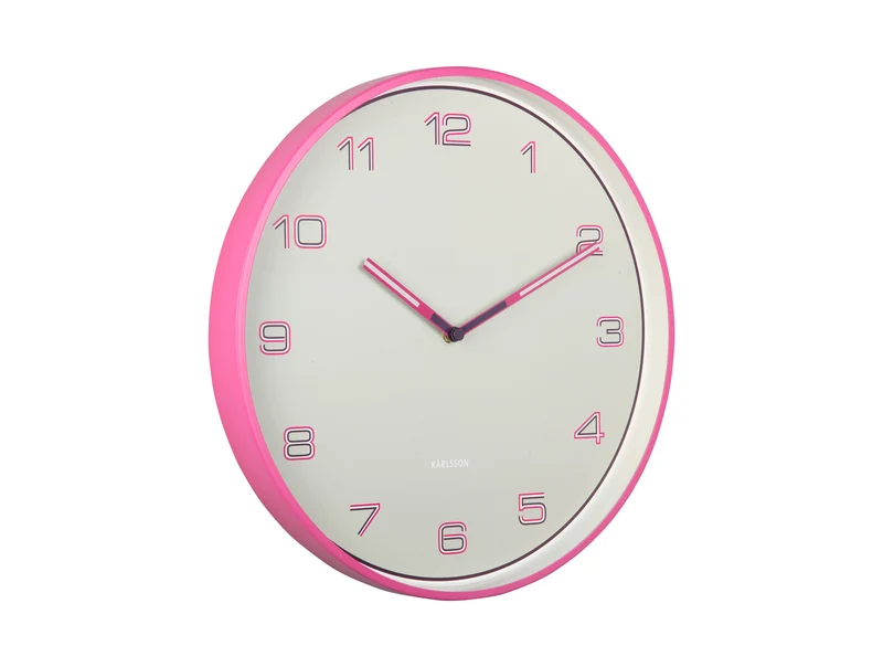 Karlsson Lined Numbers KA6013BP Wanduhr Pink • Geräuschloses Sweep-Uhrwerk • Designerduo Boxtel & Buijs