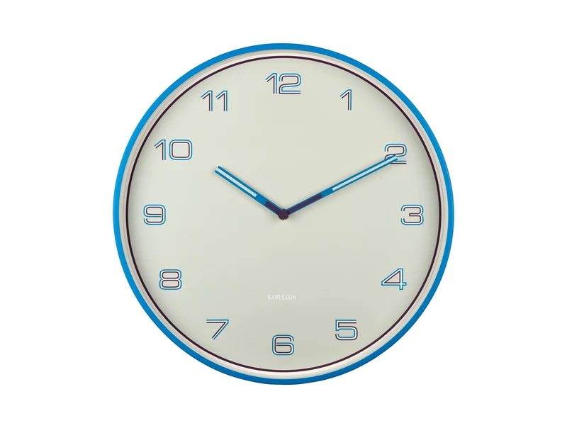 Karlsson Lined Numbers KA6013BB Wanduhr Hellblau • Geräuschloses Sweep-Uhrwerk • Designer Duo Boxtel & Buijs