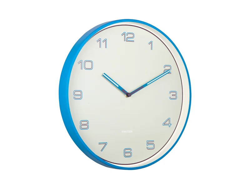 Karlsson Lined Numbers KA6013BB Wanduhr Hellblau • Geräuschloses Sweep-Uhrwerk • Designer Duo Boxtel & Buijs