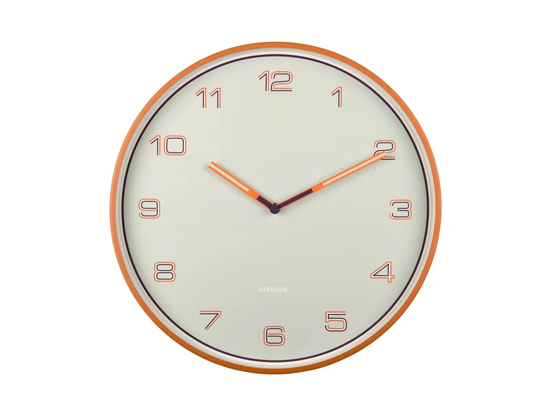 Karlsson Lined Numbers KA6013OR Wanduhr Orange • Sweep-Uhrwerk • Designer Boxtel & Buijs