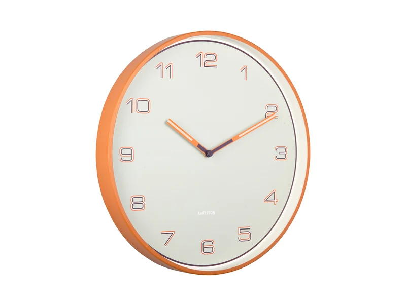 Karlsson Lined Numbers KA6013OR Wanduhr Orange • Sweep-Uhrwerk • Designer Boxtel & Buijs