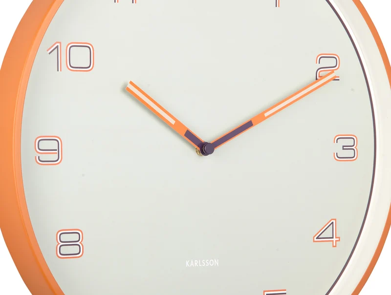 Karlsson Lined Numbers KA6013OR Wanduhr Orange • Sweep-Uhrwerk • Designer Boxtel & Buijs