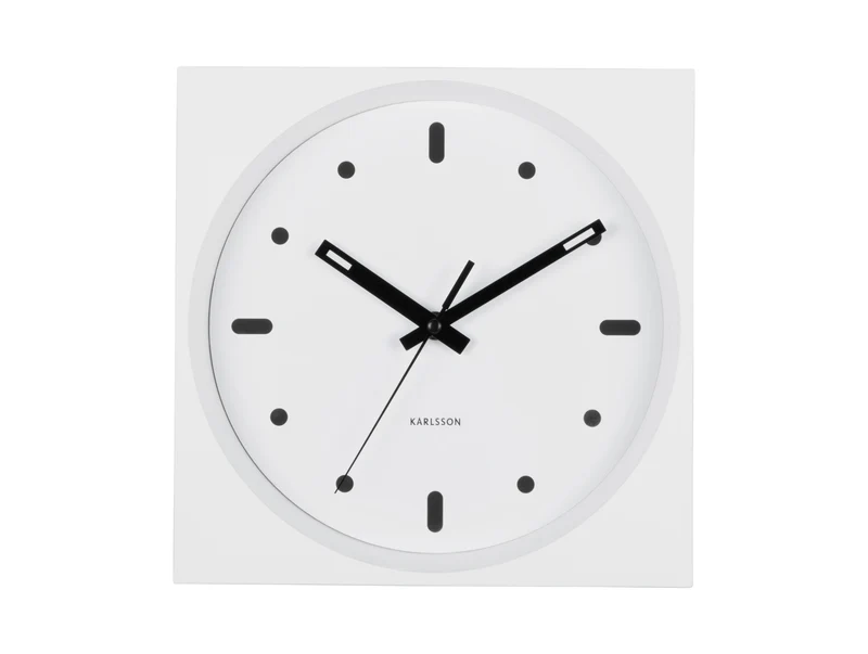 Karlsson Incesante Square KA6111WH Wanduhr Weiß • Geräuschloses Sweep-Uhrwerk • Markantes Quadrat-Design