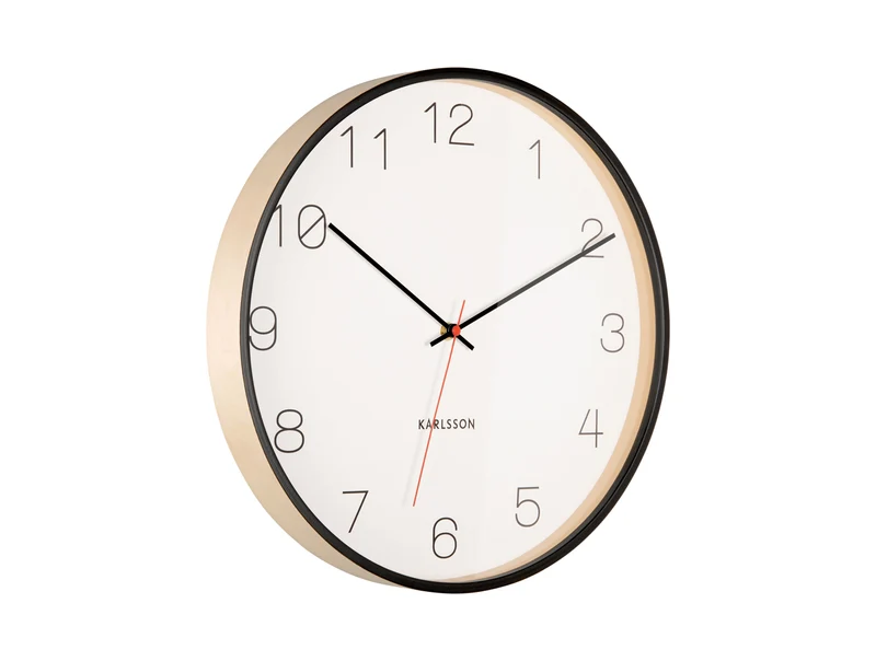 Karlsson Joy KA5926BK Wanduhr Schwarz • Geräuschloses Sweep-Uhrwerk • Design für Pink Ribbon