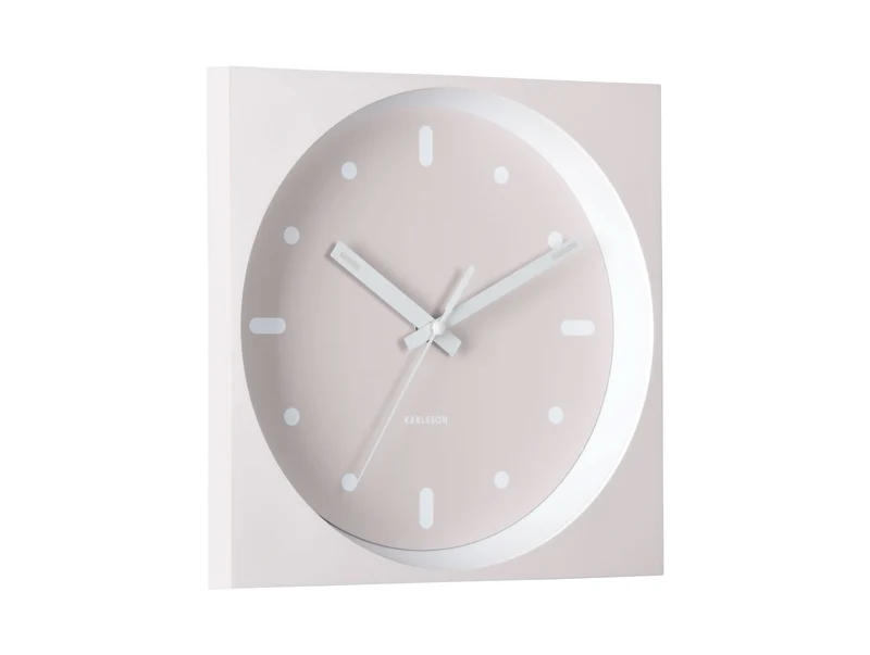 Karlsson Incesante Square KA6111WG Wanduhr Warmgrau • Geräuschloses Sweep-Uhrwerk • Markantes 3D-Design