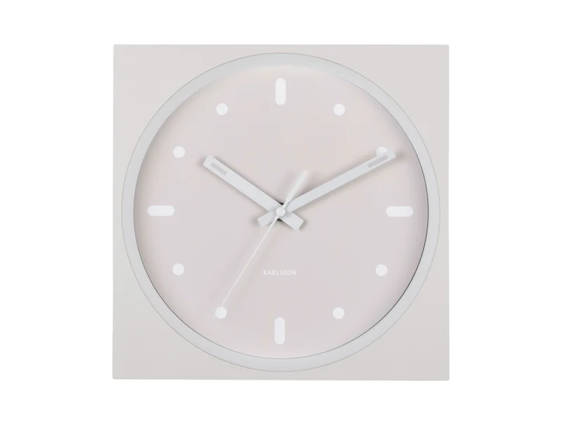 Karlsson Incesante Square KA6111WG Wanduhr Warmgrau • Geräuschloses Sweep-Uhrwerk • Markantes 3D-Design