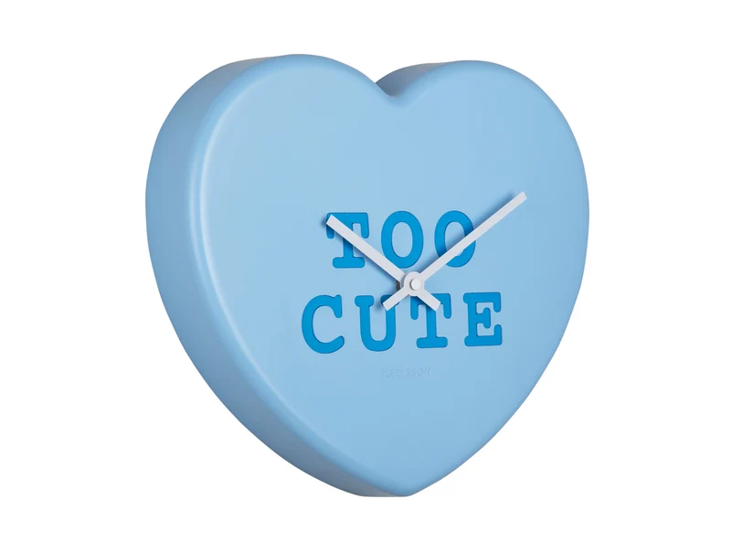 Karlsson Heart Candy KA5985LB Wanduhr Hellblau • Herzform-Design • Pastellfarben