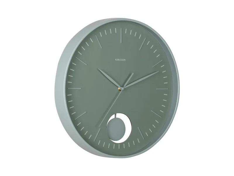 Karlsson Grato Pendulum KA6065GR Wanduhr Dschungelgrün • Geräuschloses Sweep-Uhrwerk • Dekoratives Pendel