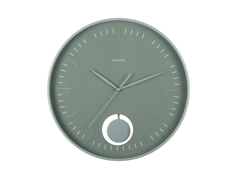 Karlsson Grato Pendulum KA6065GR Wanduhr Dschungelgrün • Geräuschloses Sweep-Uhrwerk • Dekoratives Pendel