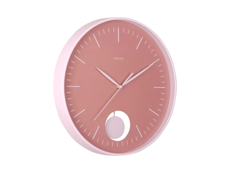 Karlsson Grato Pendulum KA6065PI Wanduhr Rosa • Sweep-Uhrwerk • Pendel-Akzent