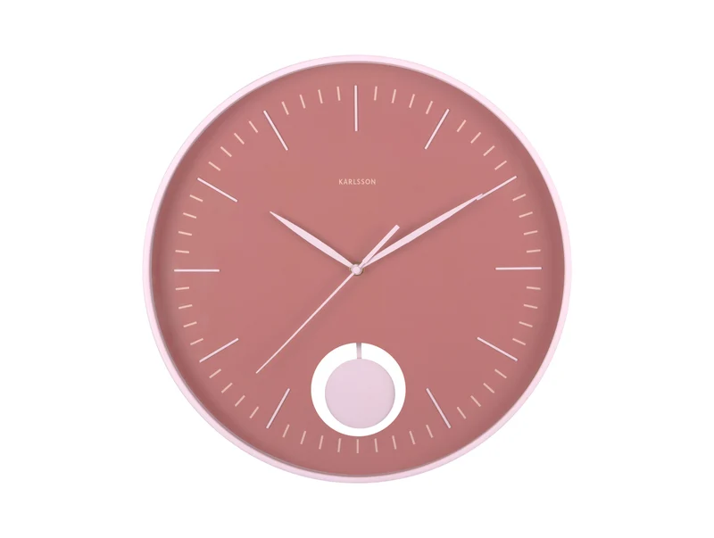 Karlsson Grato Pendulum KA6065PI Wanduhr Rosa • Sweep-Uhrwerk • Pendel-Akzent