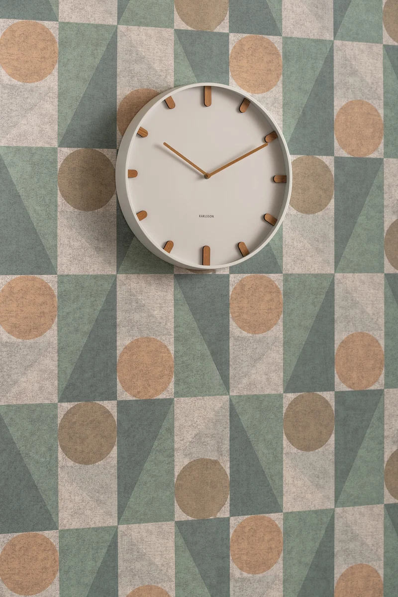 Karlsson Grace KA5942WH Wanduhr Weiß • Skandinavisches Design • Holzakzente
