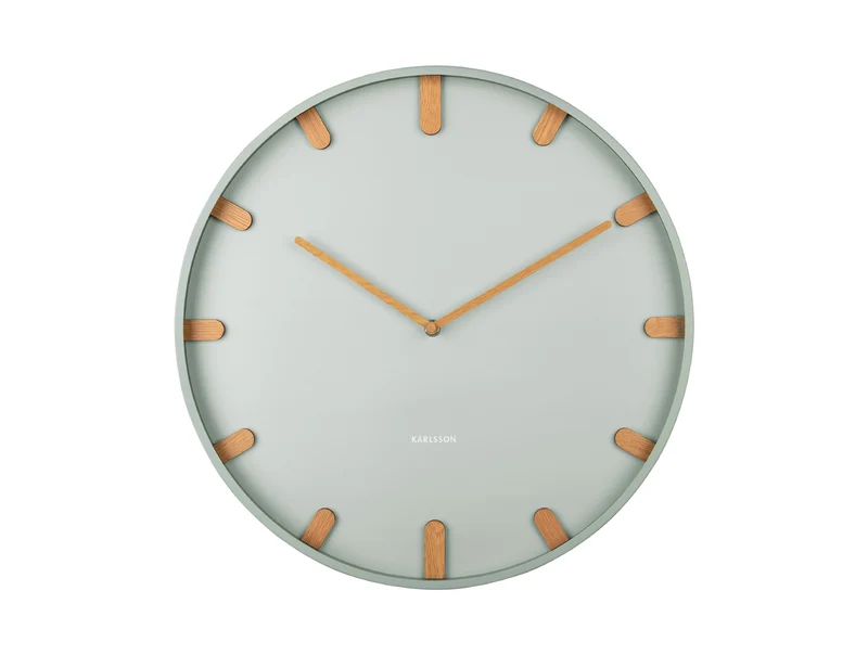 Karlsson Grace KA5942GR Wanduhr Jadegrau • Skandinavisches Design • Eisen mit Holzakzenten