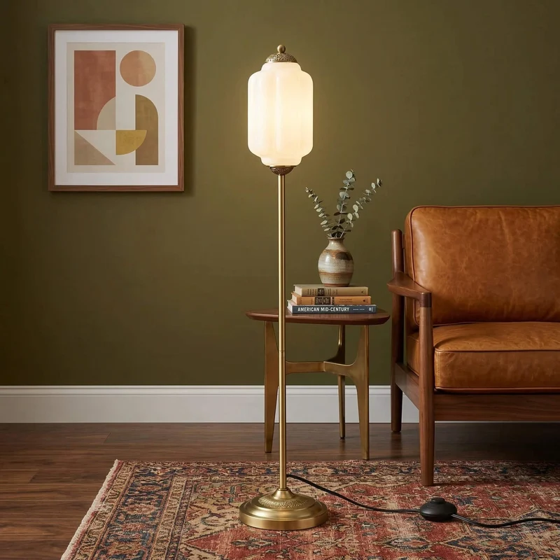 Decoratieve Glazen Pompoen Vloerlamp Retro Organische Stijl Woonkamer Staande Lamp | Sansoti