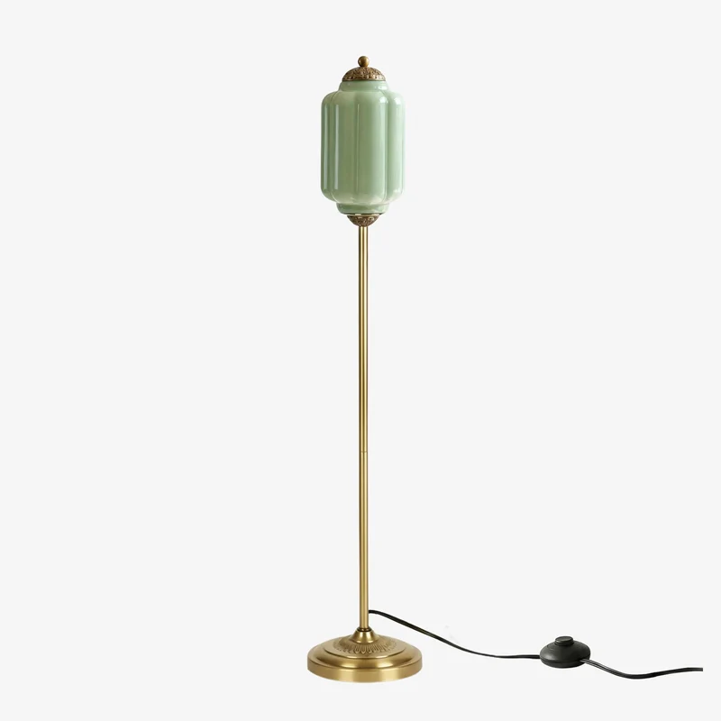 Decoratieve Glazen Pompoen Vloerlamp Retro Organische Stijl Woonkamer Staande Lamp | Sansoti