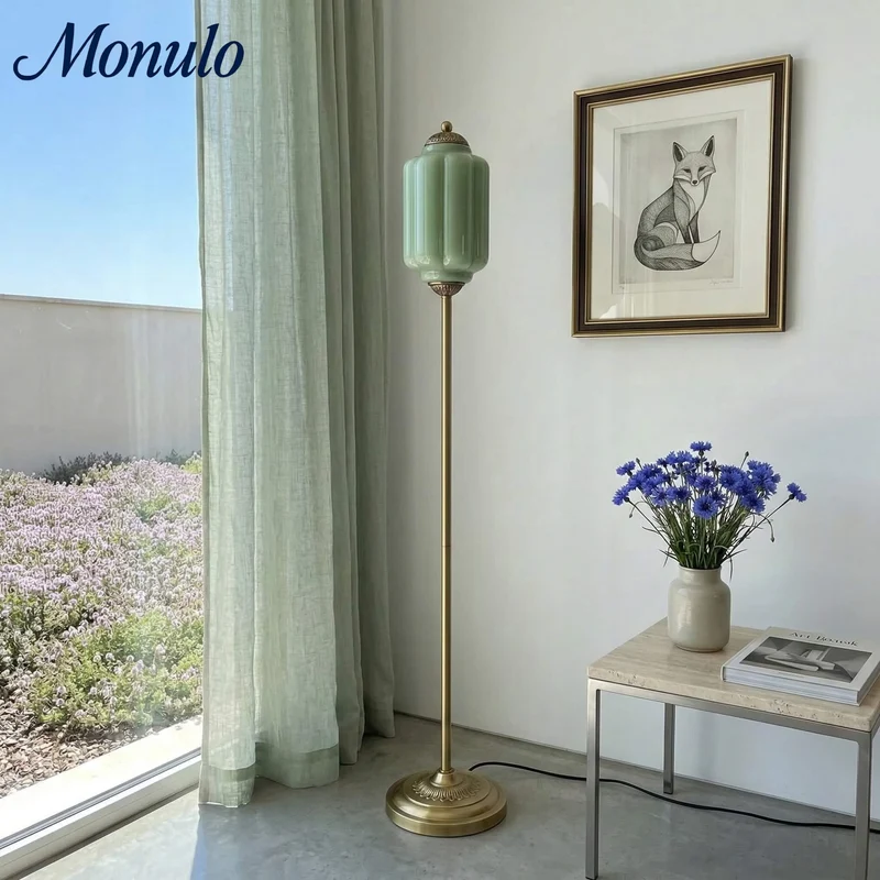 Decoratieve Glazen Pompoen Vloerlamp Retro Organische Stijl Woonkamer Staande Lamp | Sansoti