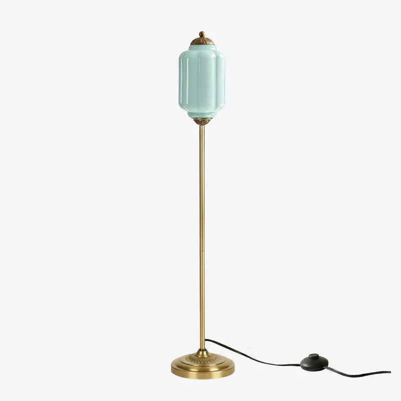 Decoratieve Glazen Pompoen Vloerlamp Retro Organische Stijl Woonkamer Staande Lamp | Sansoti