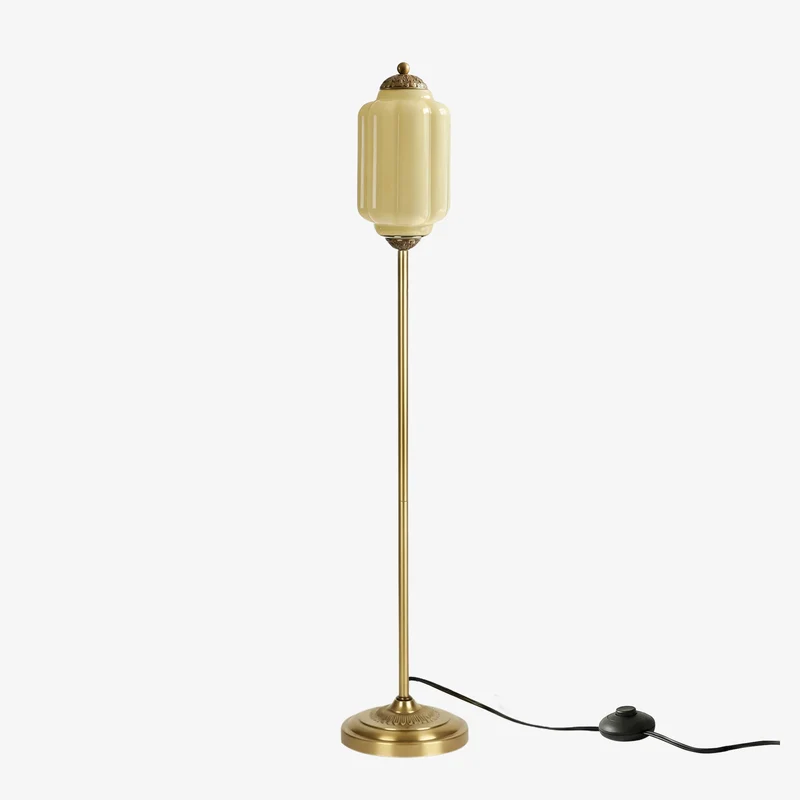 Decoratieve Glazen Pompoen Vloerlamp Retro Organische Stijl Woonkamer Staande Lamp | Sansoti