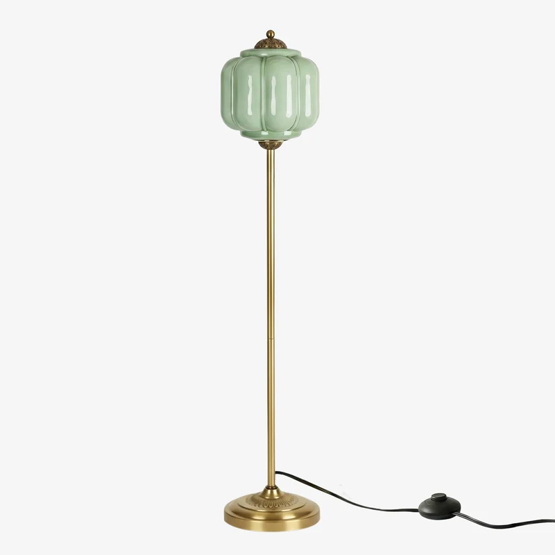 Decoratieve Glazen Pompoen Vloerlamp Retro Organische Stijl Woonkamer Staande Lamp | Sansoti