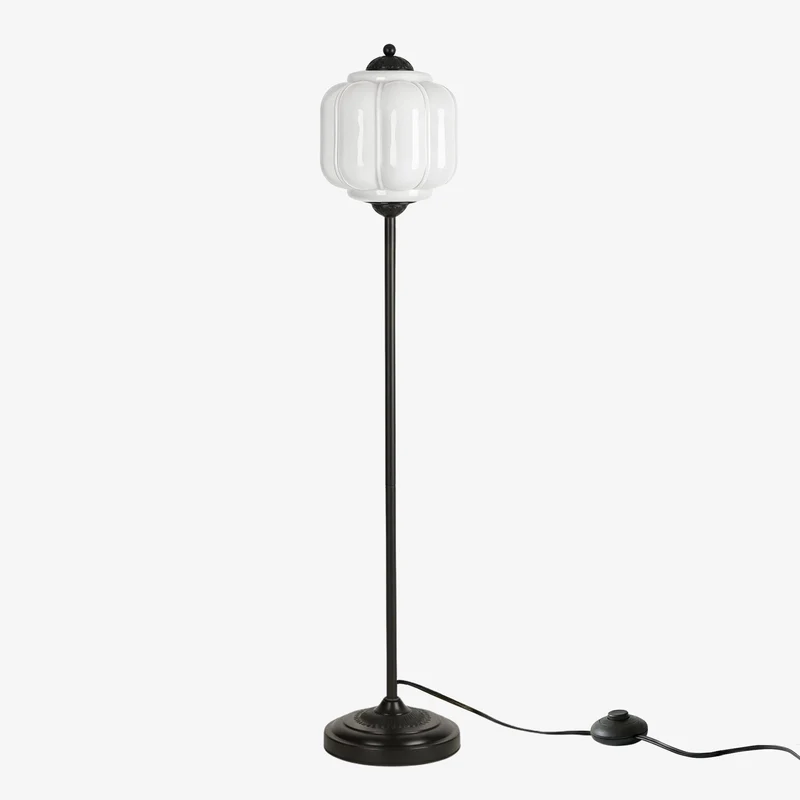 Decoratieve Glazen Pompoen Vloerlamp Retro Organische Stijl Woonkamer Staande Lamp | Sansoti