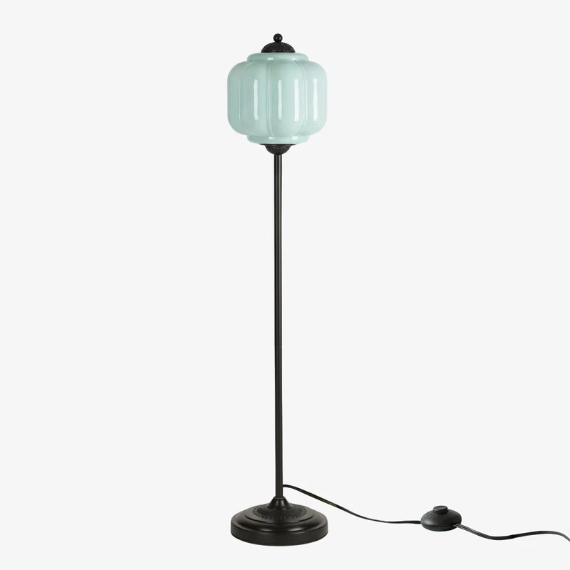 Decoratieve Glazen Pompoen Vloerlamp Retro Organische Stijl Woonkamer Staande Lamp | Sansoti