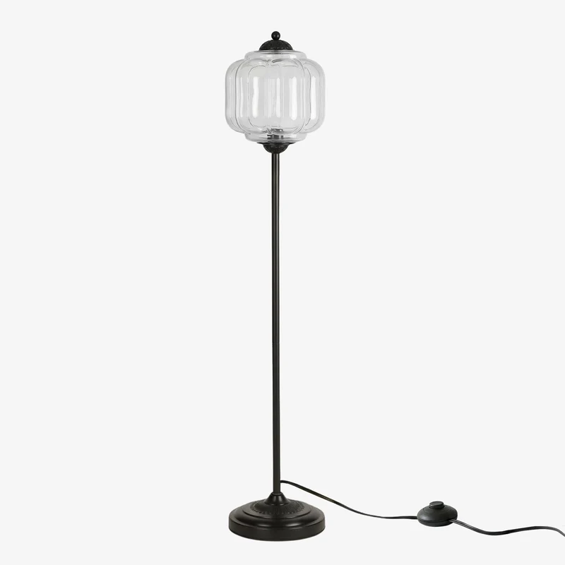 Decoratieve Glazen Pompoen Vloerlamp Retro Organische Stijl Woonkamer Staande Lamp | Sansoti